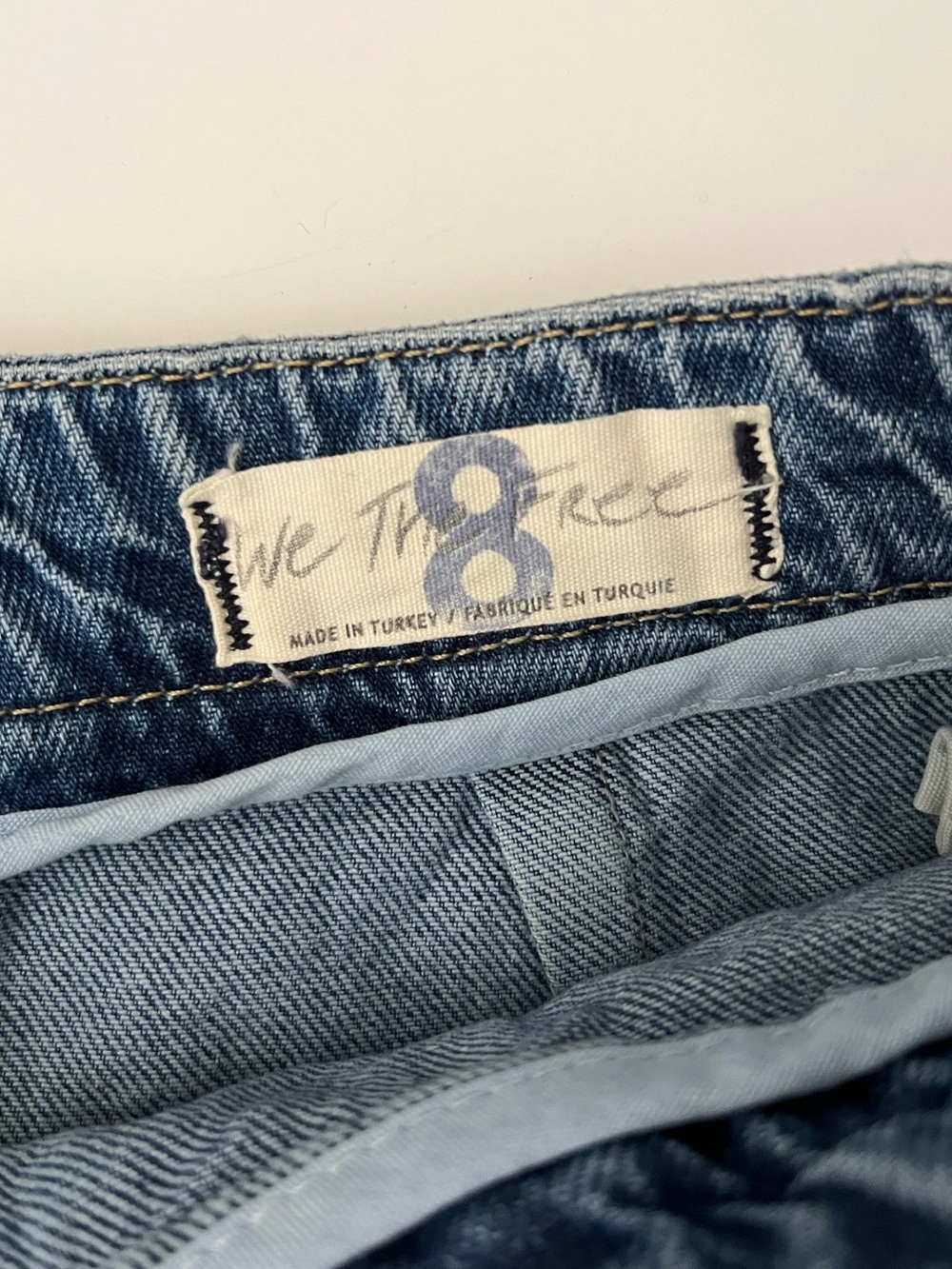 We The Free | Light Blue Distressed Denim Pencil Skirt - Picture 6 of 9